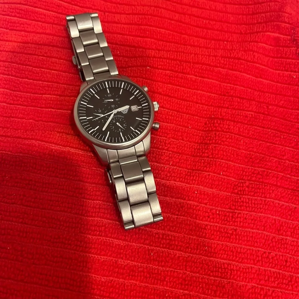 Emporio Armani Stainless‎ Steel Mens  Watch with Black Dial